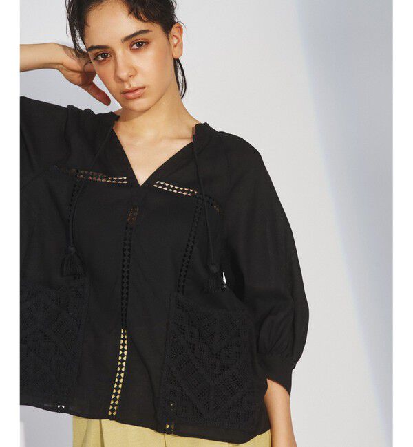 Diagram「レース切替クロシェトップ」|シャツ・ブラウス|