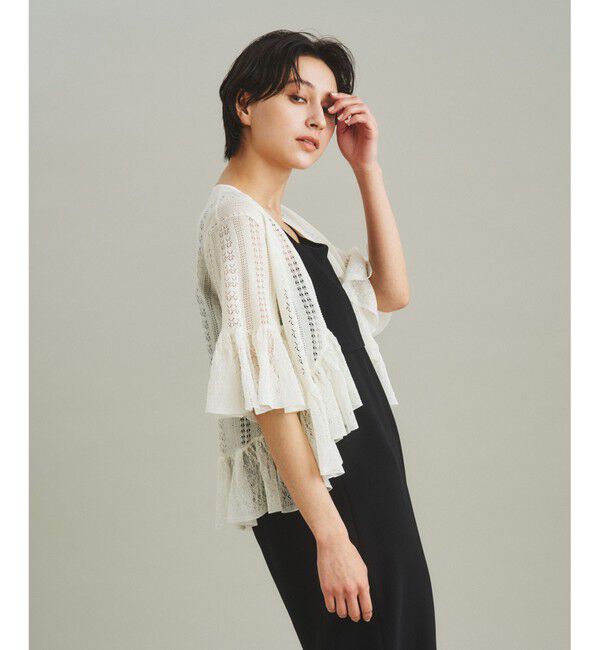 GRACE CONTINENTAL「シアーフリルニットカーディガン」|カーディガン|