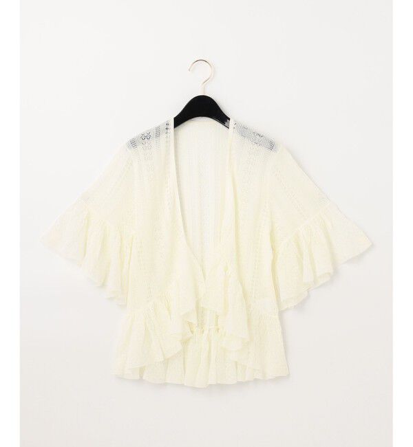 GRACE CONTINENTAL「シアーフリルニットカーディガン」|カーディガン|