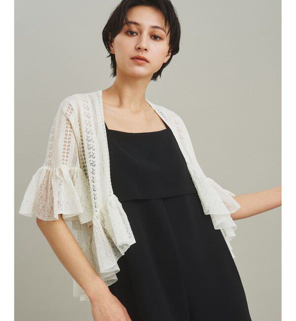 GRACE CONTINENTAL「シアーフリルニットカーディガン」|カーディガン|