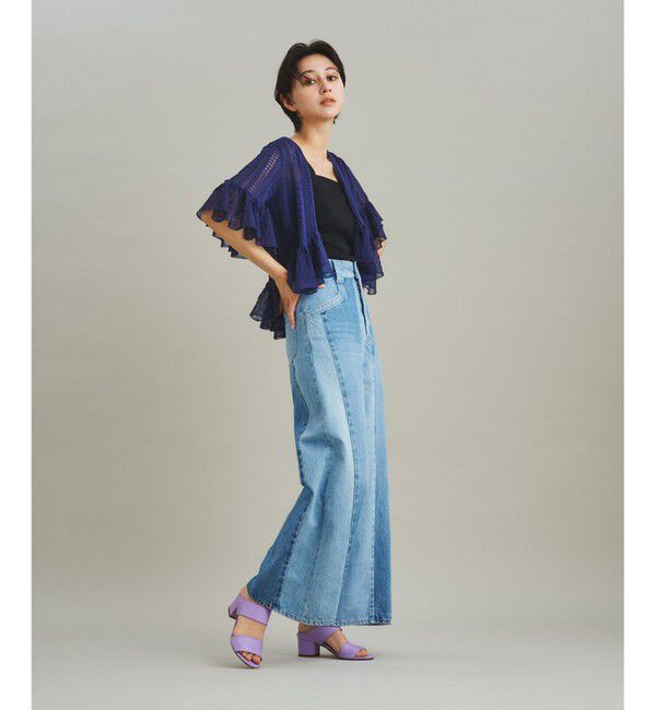 GRACE CONTINENTAL「シアーフリルニットカーディガン」|カーディガン|