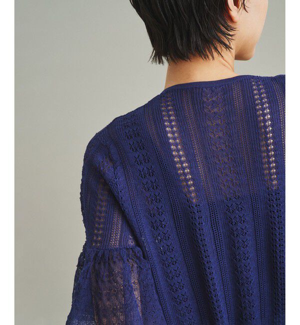 GRACE CONTINENTAL「シアーフリルニットカーディガン」|カーディガン|