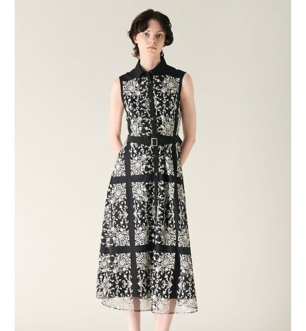 GRACE CONTINENTAL「刺繍フレアドレス」|ドレス|