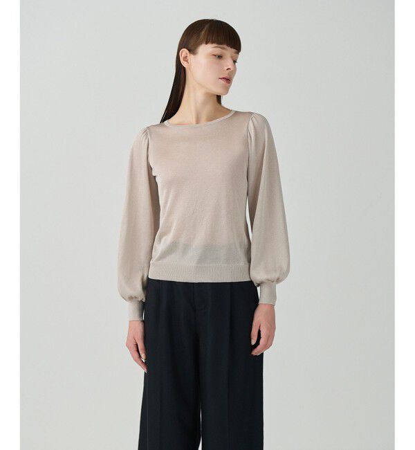 Grace Class「シアーラメニットトップ」|ニット・セーター|ベージュ