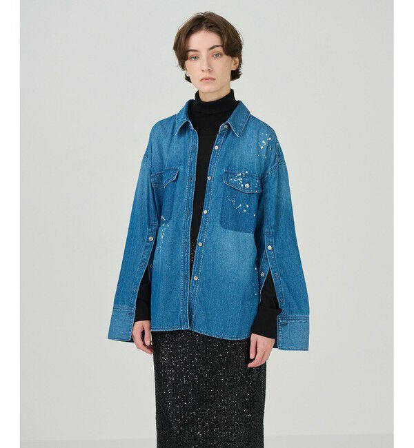 GRACE CONTINENTAL「スリットスリーブデニムシャツ」|シャツ・ブラウス|