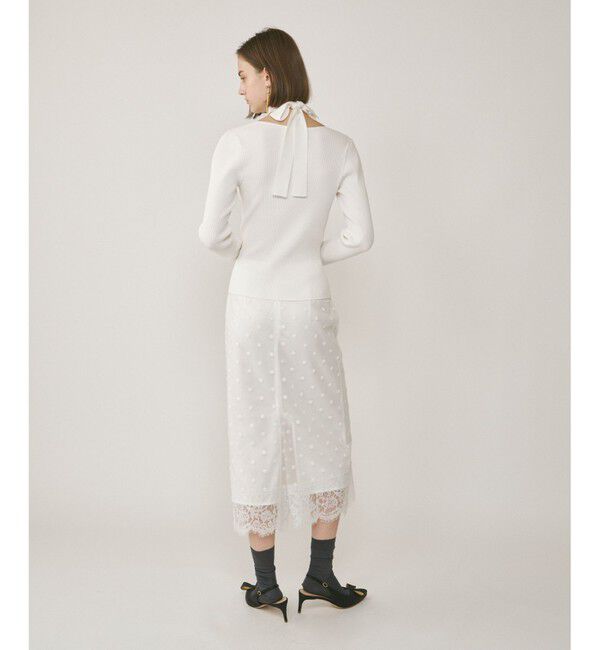  「ボウタイリブニットトップ」|ニット・セーター|