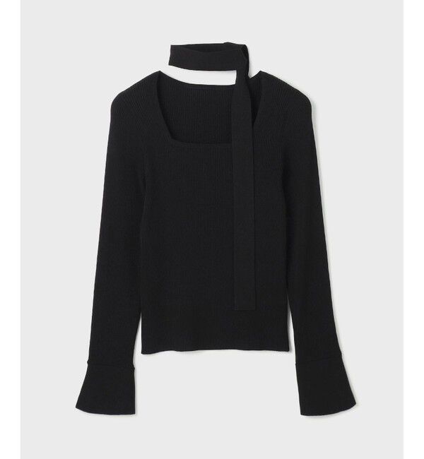  「ボウタイリブニットトップ」|ニット・セーター|