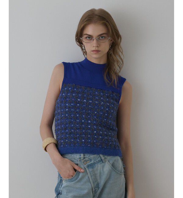 Diagram「ツイードベアニットトップ」|ニット・セーター|ブルー