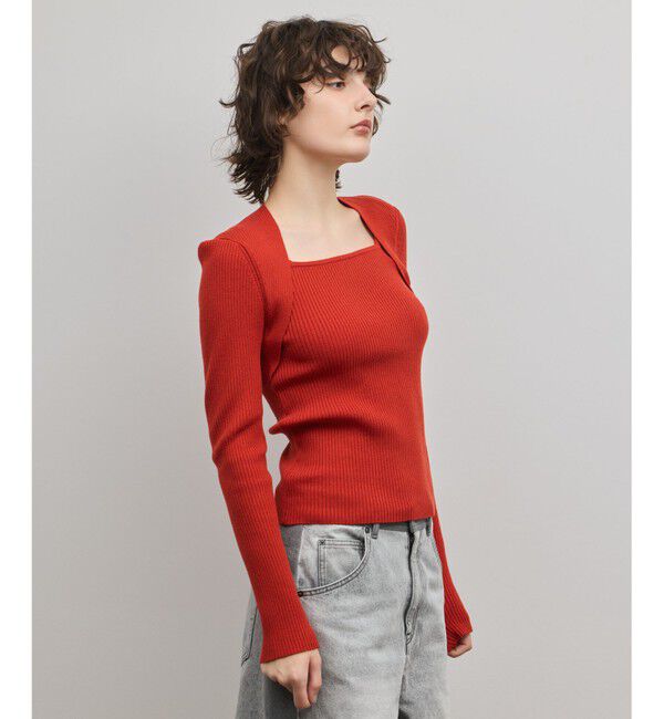 GRACE CONTINENTAL「スクエアリブニットトップ」|ニット・セーター|