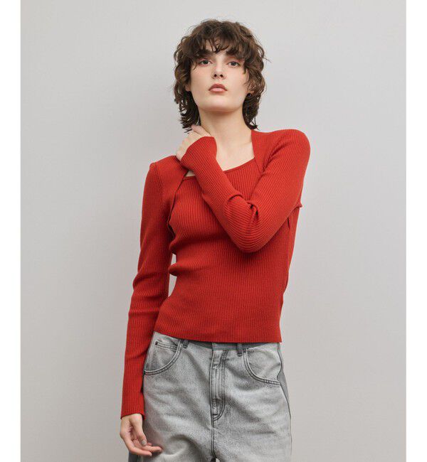 GRACE CONTINENTAL「スクエアリブニットトップ」|ニット・セーター|