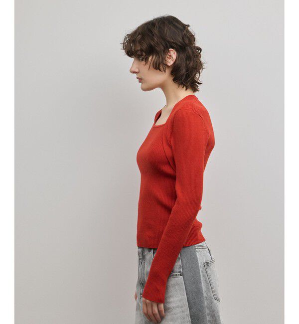 GRACE CONTINENTAL「スクエアリブニットトップ」|ニット・セーター|