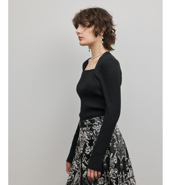 GRACE CONTINENTAL「スクエアリブニットトップ」|ニット・セーター|