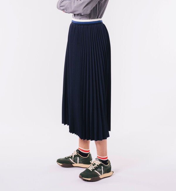 LACOSTE「ウエストボーダープリーツスカート / ロングスカート」|スカート|ネイビー