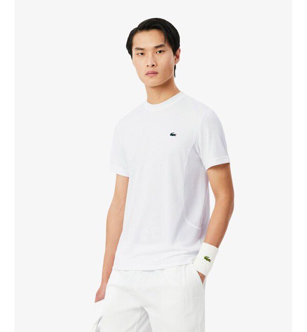 LACOSTE「『ノバク・ジョコビッチ』サイドメッシュウルトラドライTシャツ」|Tシャツ・カットソー|ホワイト