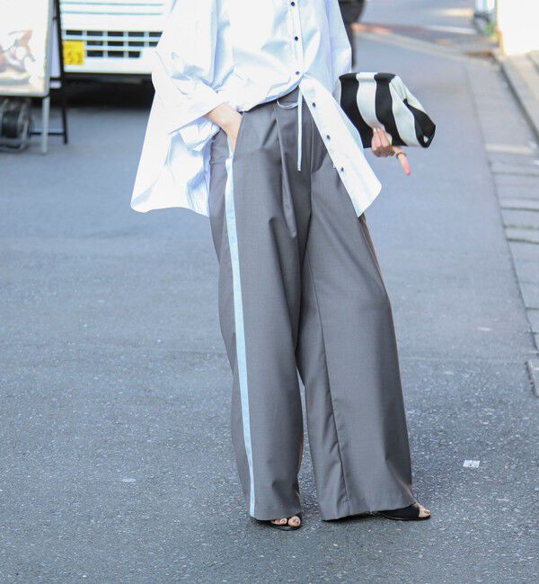 【MAQWEL/マクウェル】ウォッシャブルラインパンツ