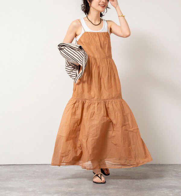 NOLLEY'S sophi「【MARILYN MOON/マリリーンムーン】sheer starched cotton lace tieredワンピース」|ワンピース|キャメル