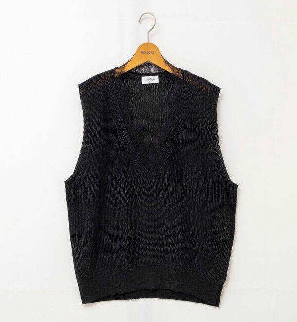 NOLLEY'S「《手洗い可能》Ｖネックレースジレ」|ベスト・ジレ|