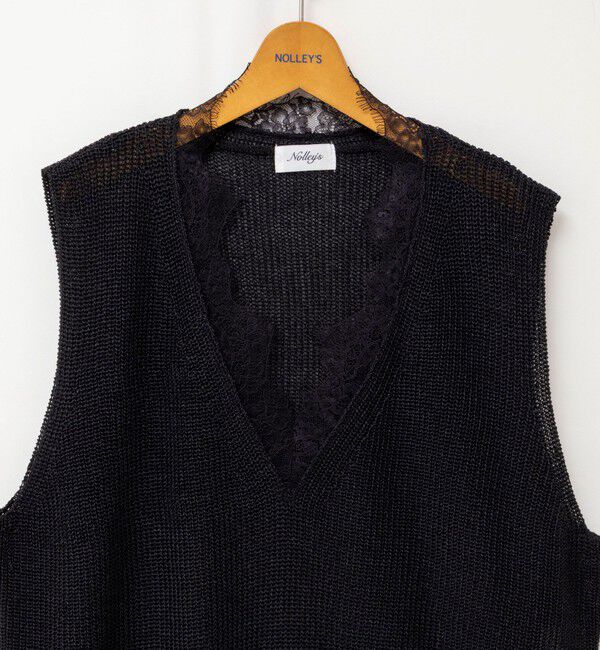 NOLLEY'S「《手洗い可能》Ｖネックレースジレ」|ベスト・ジレ|