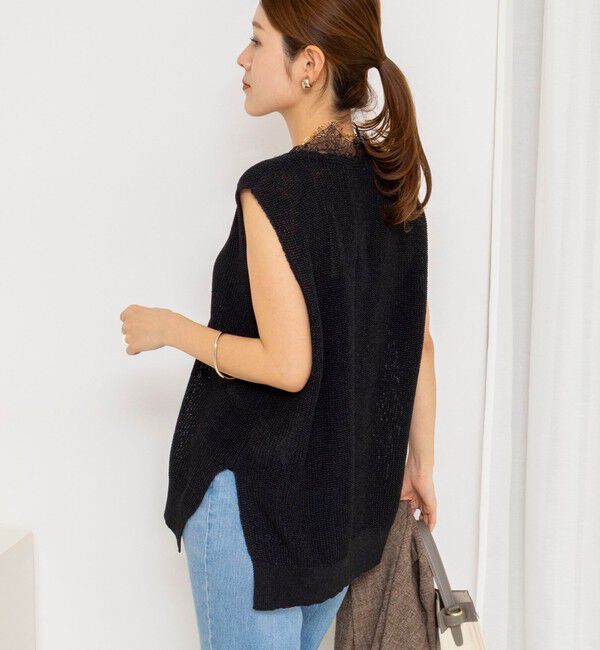 NOLLEY'S「《手洗い可能》Ｖネックレースジレ」|ベスト・ジレ|