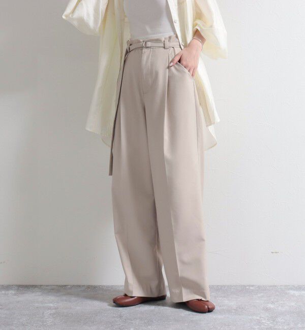fredy emue「ベルト付きタックパンツ」|スラックス|