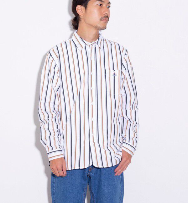 GLOSTER「【GEVACO/ゲバコ】ピーチ起毛マルチストライプレギュラーシャツ」|シャツ・ブラウス|