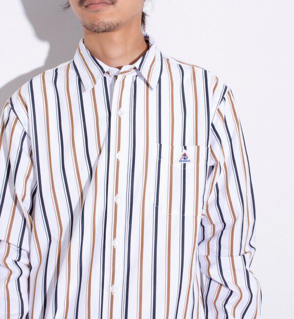 GLOSTER「【GEVACO/ゲバコ】ピーチ起毛マルチストライプレギュラーシャツ」|シャツ・ブラウス|