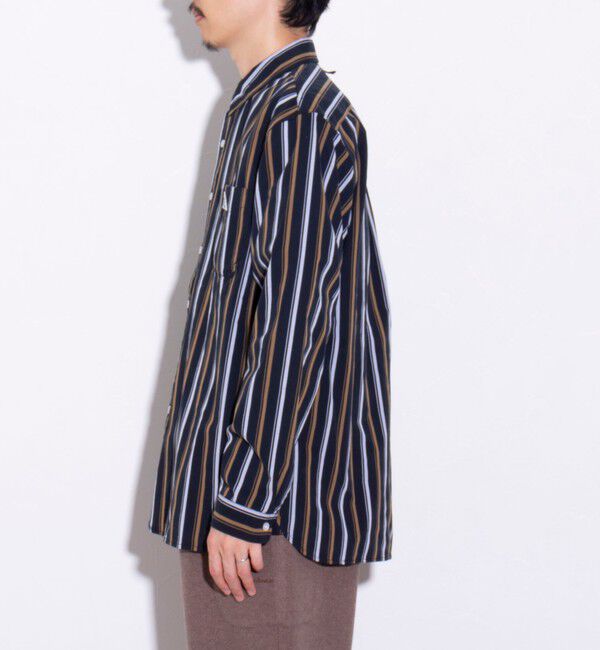 GLOSTER「【GEVACO/ゲバコ】ピーチ起毛マルチストライプレギュラーシャツ」|シャツ・ブラウス|