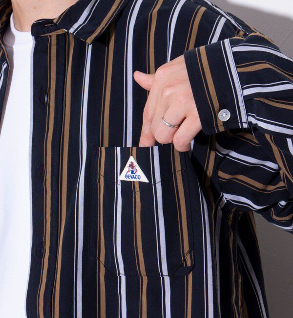 GLOSTER「【GEVACO/ゲバコ】ピーチ起毛マルチストライプレギュラーシャツ」|シャツ・ブラウス|