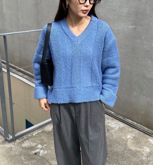 fredy emue「ブークレニットVネックプルオーバー」|ニット・セーター|