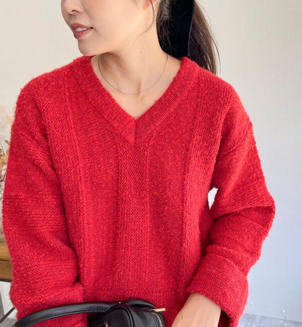 fredy emue「ブークレニットVネックプルオーバー」|ニット・セーター|
