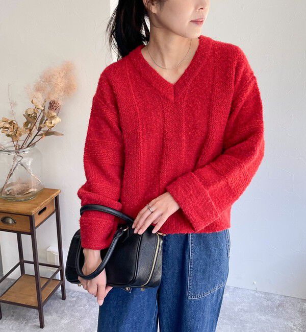 fredy emue「ブークレニットVネックプルオーバー」|ニット・セーター|