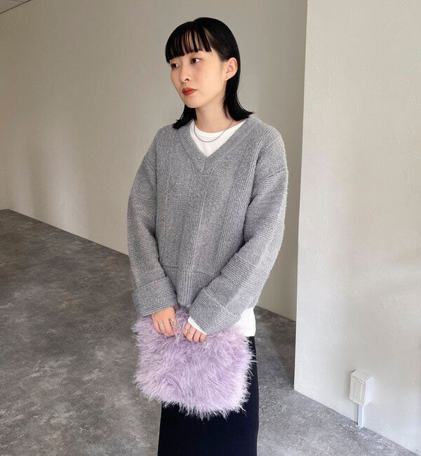 fredy emue「ブークレニットVネックプルオーバー」|ニット・セーター|