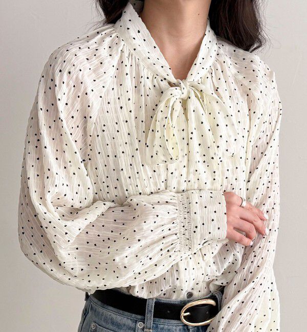 fredy emue「ハートドットボウタイブラウス」|シャツ・ブラウス|