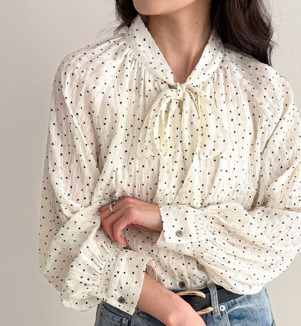 fredy emue「ハートドットボウタイブラウス」|シャツ・ブラウス|