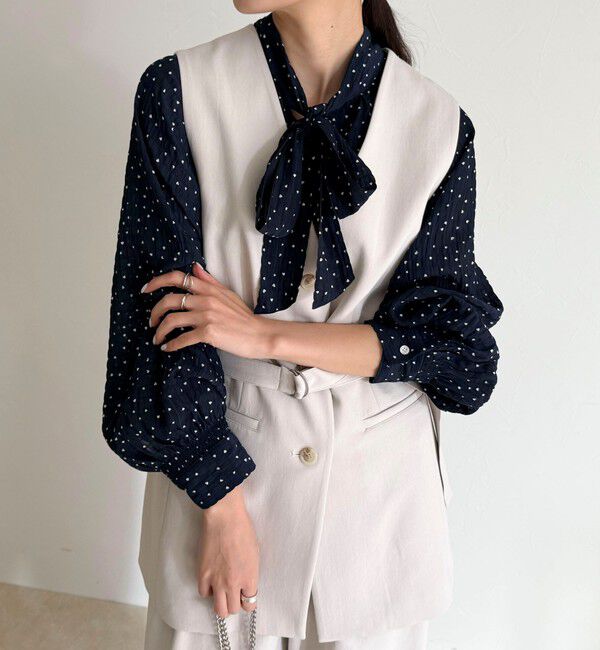 fredy emue「ハートドットボウタイブラウス」|シャツ・ブラウス|