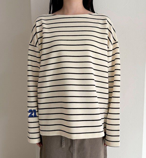 fredy emue「ニットソーボーダーBIGプルオーバー」|Tシャツ・カットソー|