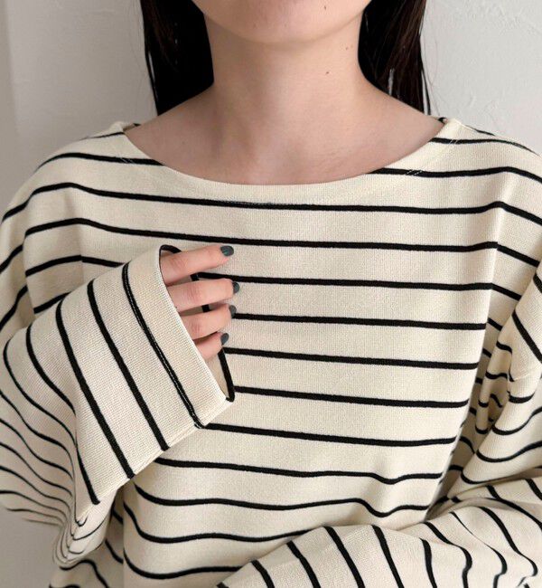 fredy emue「ニットソーボーダーBIGプルオーバー」|Tシャツ・カットソー|