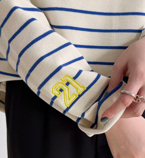 fredy emue「ニットソーボーダーBIGプルオーバー」|Tシャツ・カットソー|