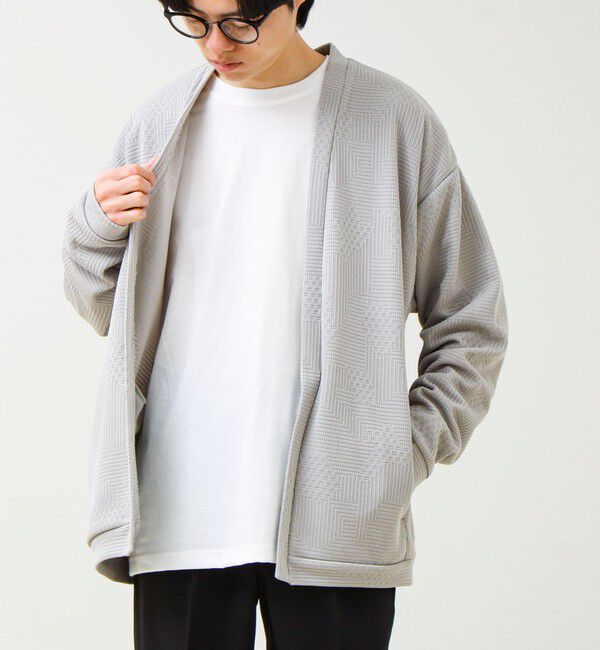 GLOSTER「【ロンTとカーデの2点セット】ランダムジャガード アンサンブルカーディガン」|カーディガン|