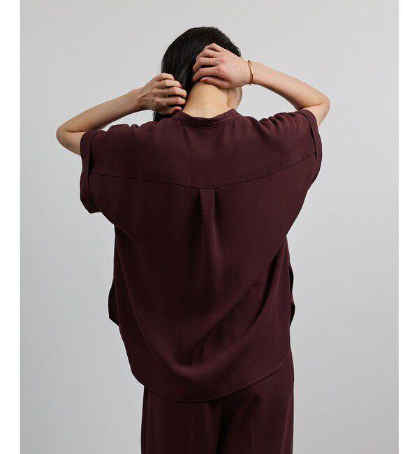 ROPE「【洗える・カセット服】バックサテンフラップブラウス/お仕事・通勤・セットアップ対応【ドラマ着用】」|シャツ・ブラウス|