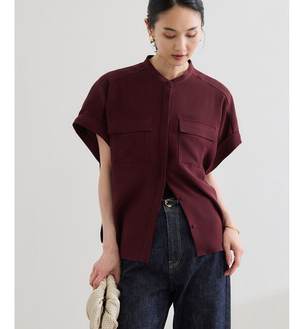 ROPE「【洗える・カセット服】バックサテンフラップブラウス/お仕事・通勤・セットアップ対応【ドラマ着用】」|シャツ・ブラウス|