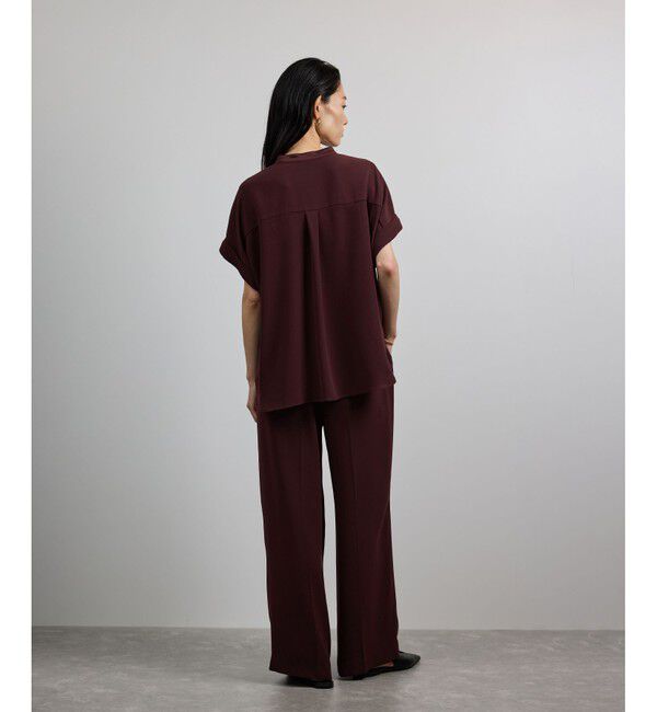 ROPE「【洗える・カセット服】バックサテンフラップブラウス/お仕事・通勤・セットアップ対応【ドラマ着用】」|シャツ・ブラウス|