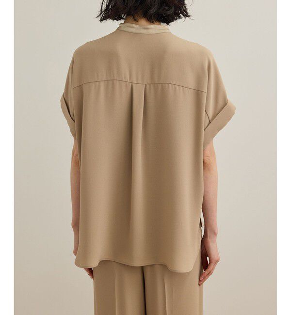 ROPE「【洗える・カセット服】バックサテンフラップブラウス/お仕事・通勤・セットアップ対応【ドラマ着用】」|シャツ・ブラウス|