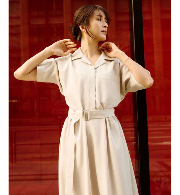 ROPE「【洗える】サファリシャツワンピース」|ワンピース|ベージュ(27)