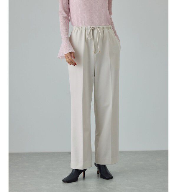 ROPE「ストレッチギャバセミフレアイージーパンツ/イージーケア」|チノ|
