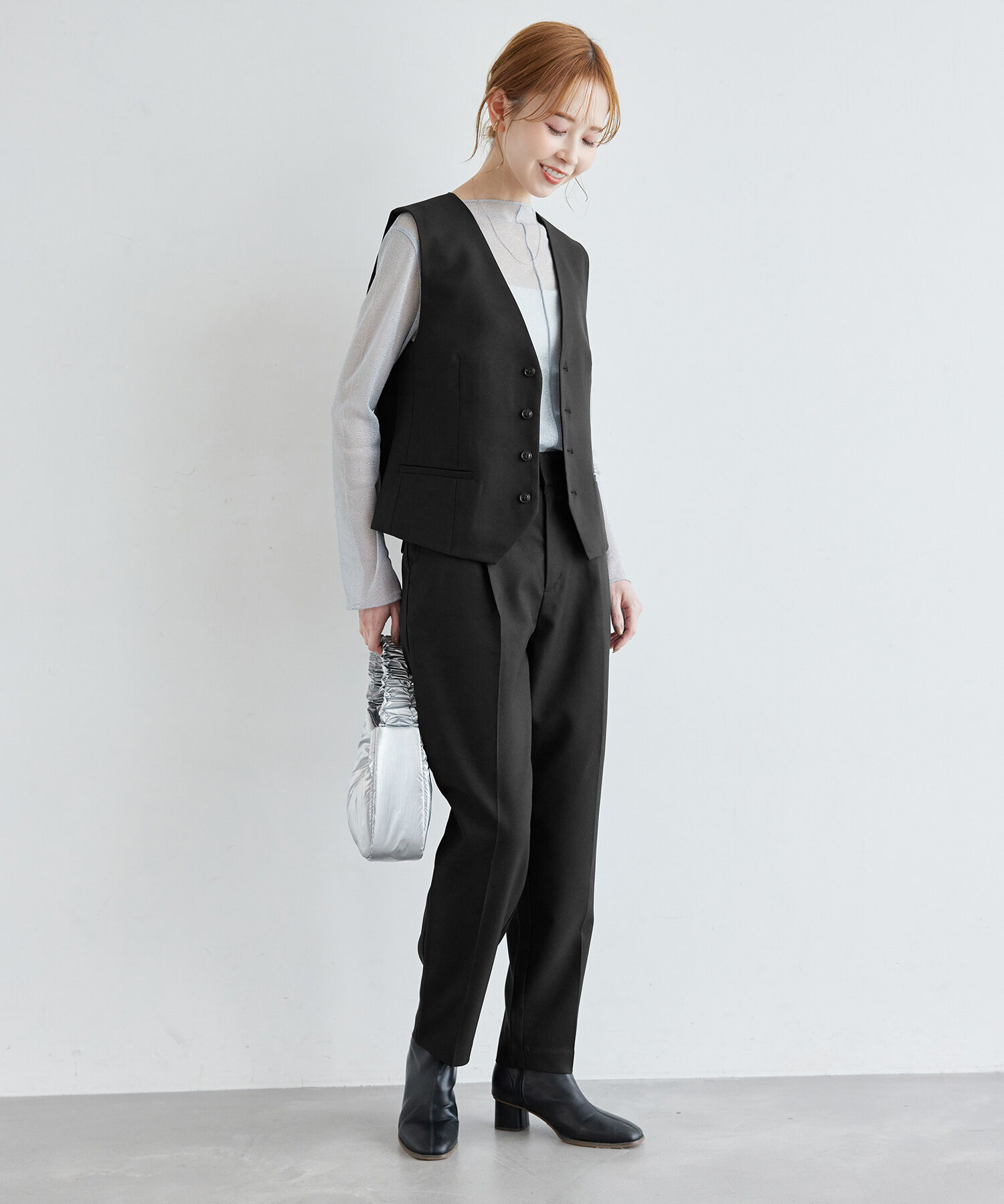 Rope&rsquo;Picnic「ブライトシリーズ/ノーカラーベスト/セットアップ対応」|ベスト・ジレ|