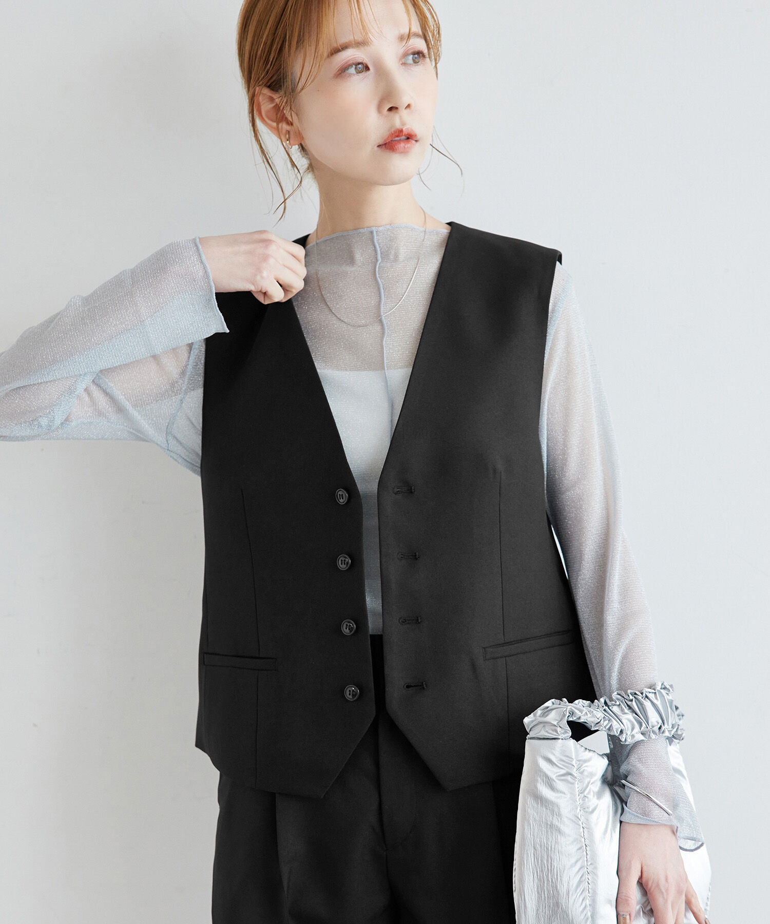 Rope&rsquo;Picnic「ブライトシリーズ/ノーカラーベスト/セットアップ対応」|ベスト・ジレ|