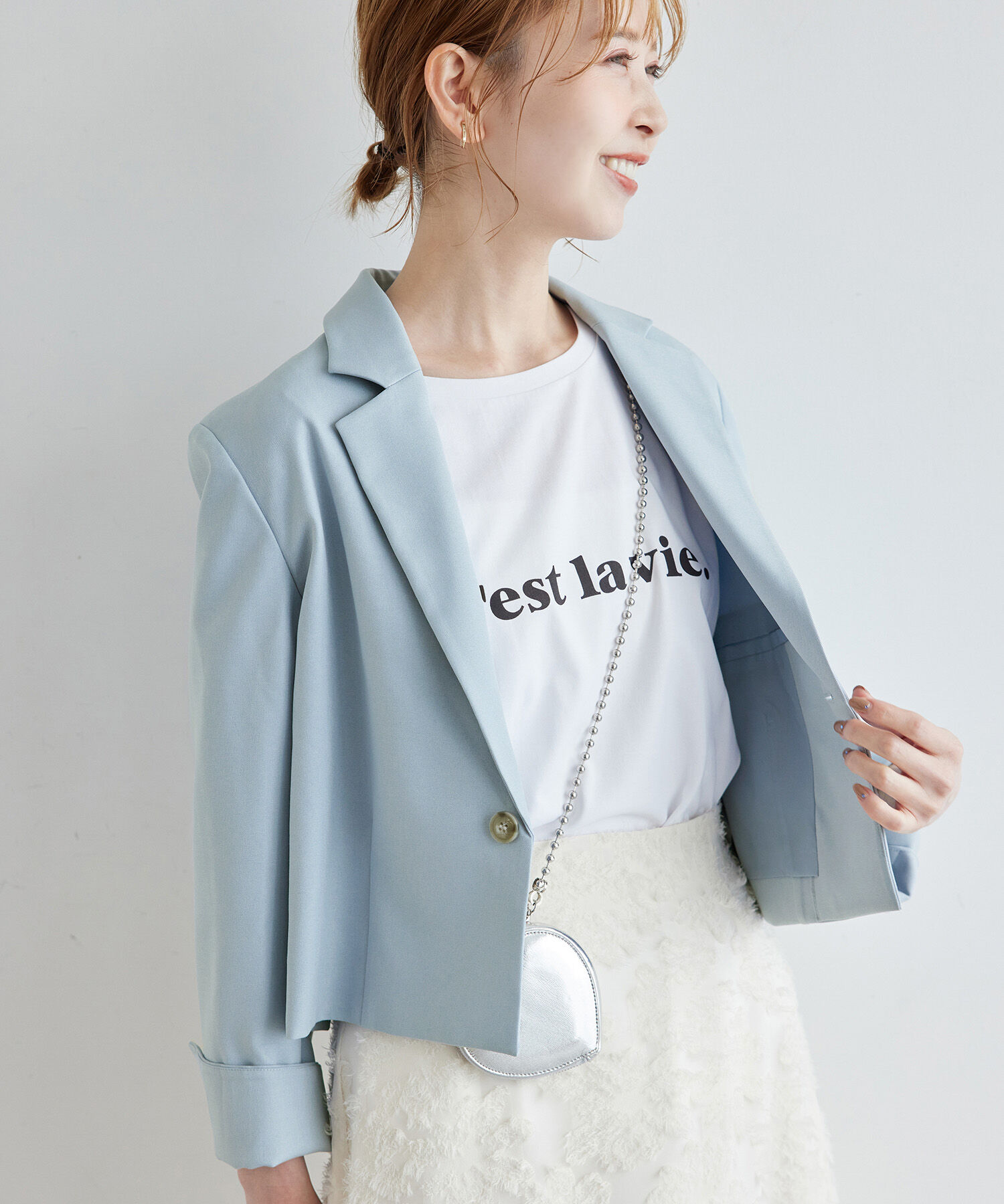 Rope&rsquo;Picnic「ブライトシリーズ/クロップドジャケット/セットアップ対応」|テーラードジャケット|