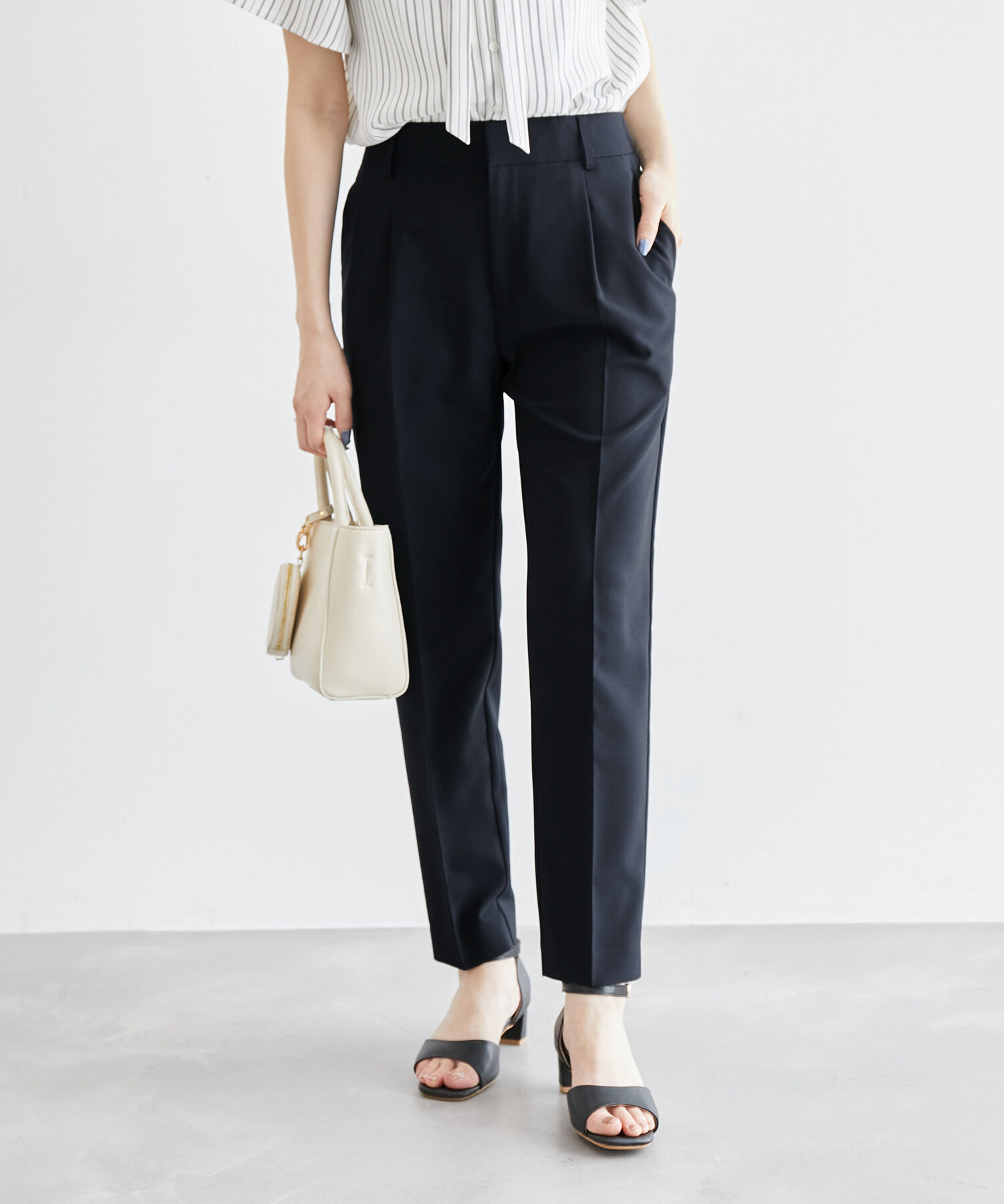 Rope&rsquo;Picnic「リネンライクテーパードパンツ/セットアップ対応・UVケア」|その他|ネイビー(40)