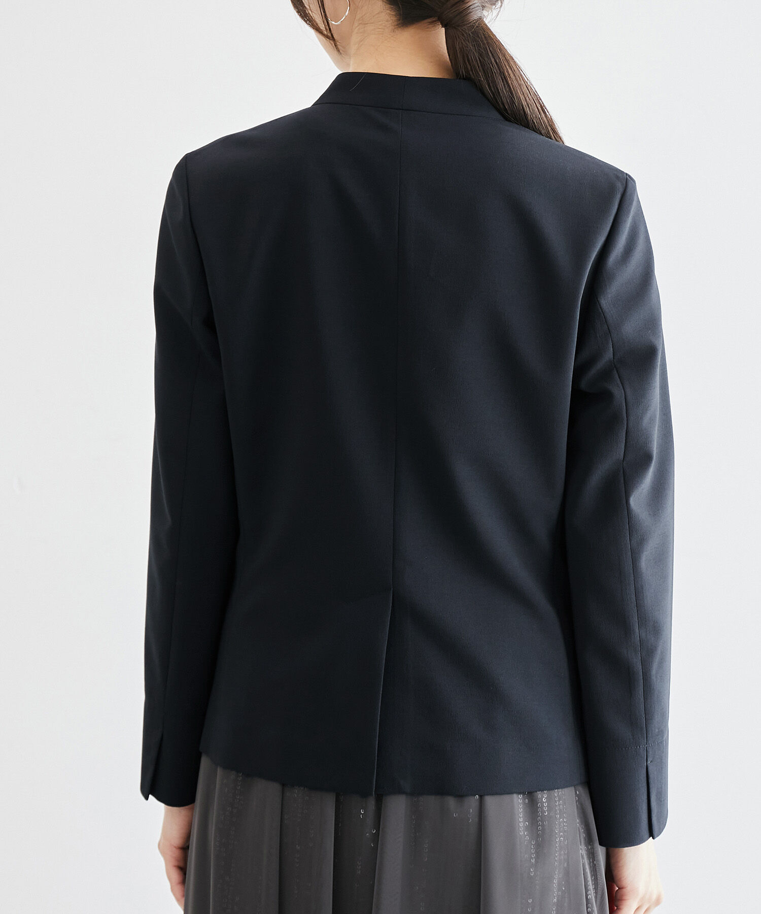 Rope&rsquo;Picnic「リネンライクノーラペルジャケット/セットアップ対応・UVケア」|ノーカラージャケット|